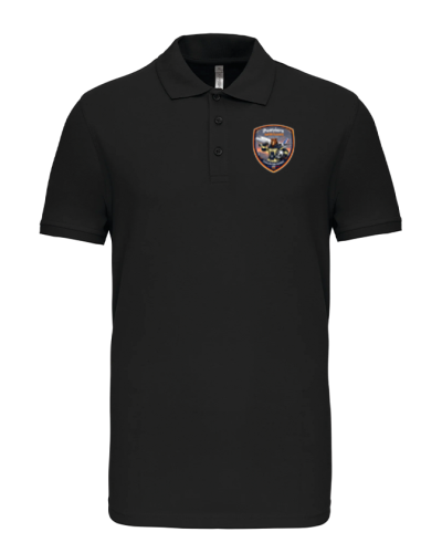 Polo piqué Homme Pompiers Aérogare Toulouse - Akka Sports noir