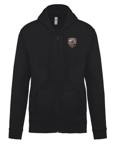 Sweat à capuche Full Zip Unisexe Pompiers Aérogare Toulouse - Akka Sports