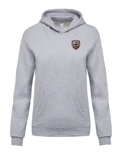 Sweat à capuche Enfant Coton Pompiers Aérogare Toulouse - Akka Sports gris