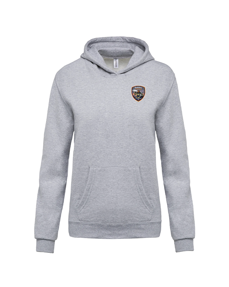 Sweat à capuche Enfant Coton Pompiers Aérogare Toulouse - Akka Sports gris