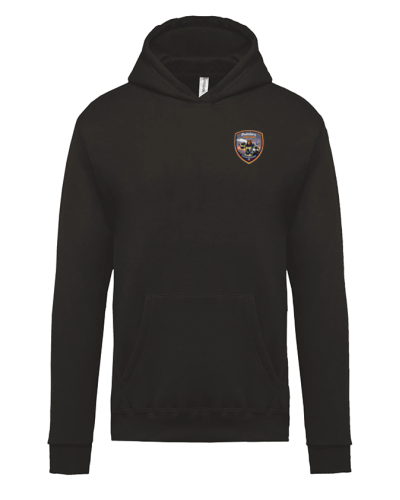 Sweat à capuche Enfant Coton Pompiers Aérogare Toulouse - Akka Sports noir