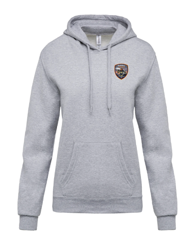 Sweat à capuche Femme Coton Pompiers Aérogare Toulouse - Akka Sports gris