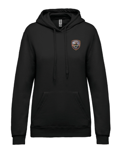 Sweat à capuche Femme Coton Pompiers Aérogare Toulouse - Akka Sports noir
