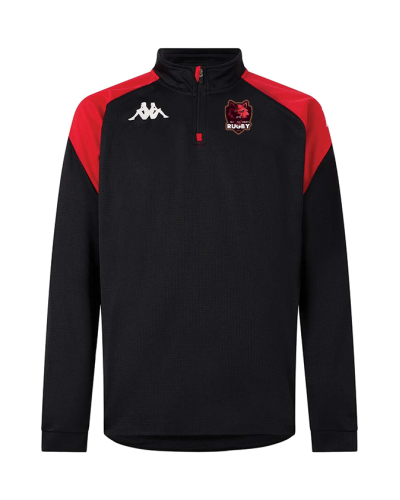 Sweat 1/4 zip training Lovato noir ALJ LIMAY RUGBY - Kappa