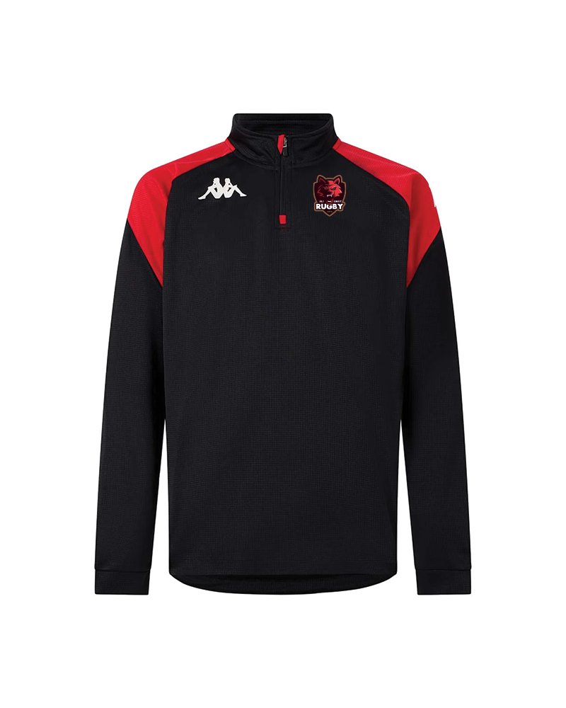 Sweat 1/4 zip training Lovato noir ALJ LIMAY RUGBY - Kappa