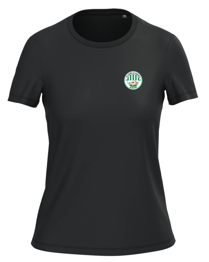 T-Shirt Femme Noir ASVM Villiers-Le-Mahieu Kariban K3026 - Akka Sports