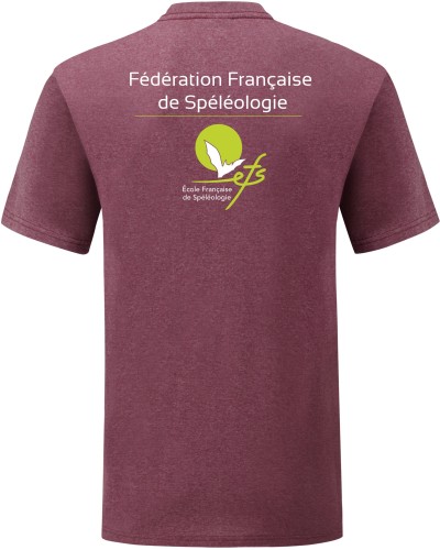 T-Shirt Homme Ecole Française de Spéléologie - Akka Sports Burgundy Dos
