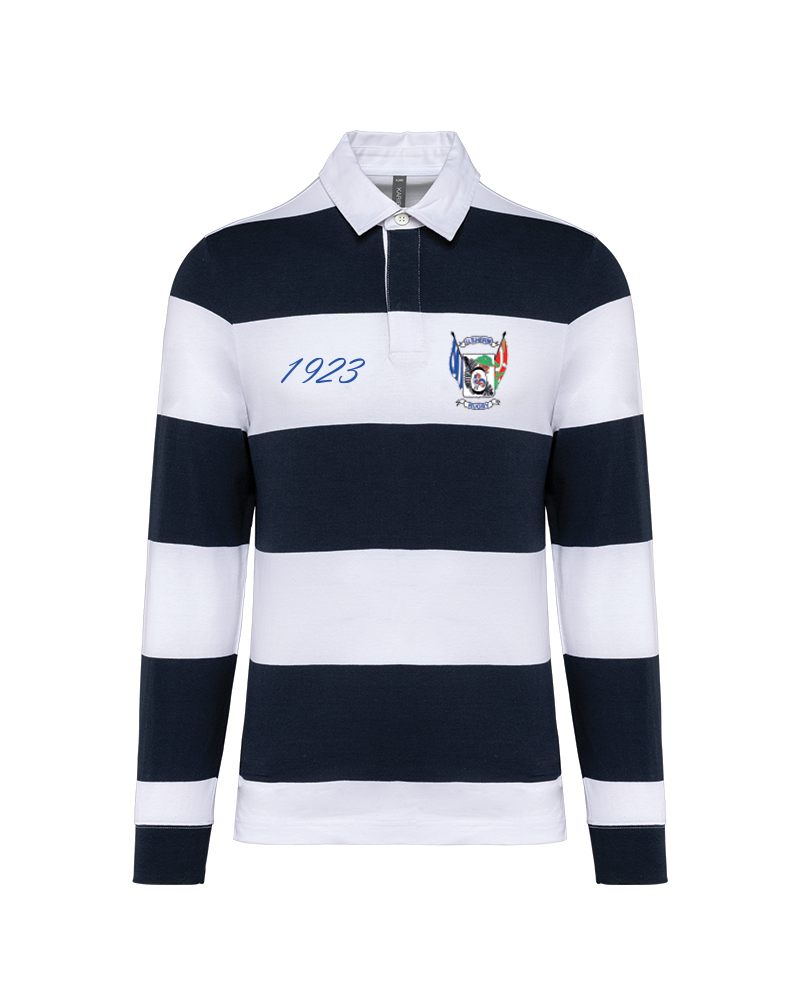Polo Rugby rayé manches longues US HERM RUGBY - Akka Sports
