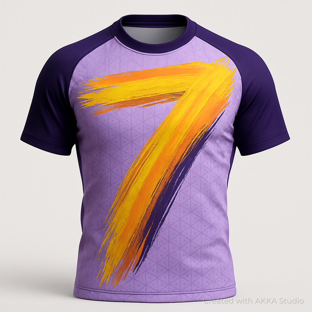 Design de maillot de rugby violet créé avec AKKA STUDIO