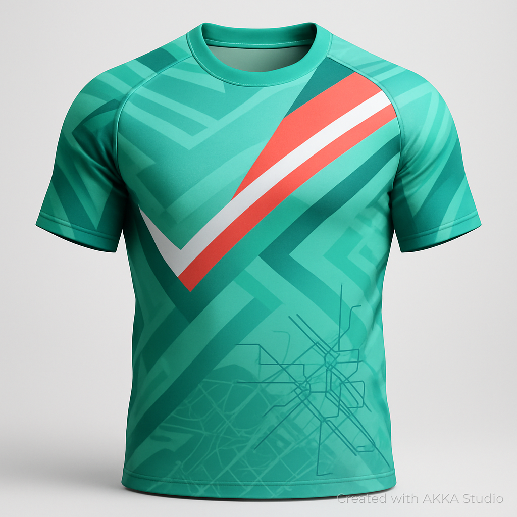 Design de maillot de basket vert créé avec AKKA STUDIO
