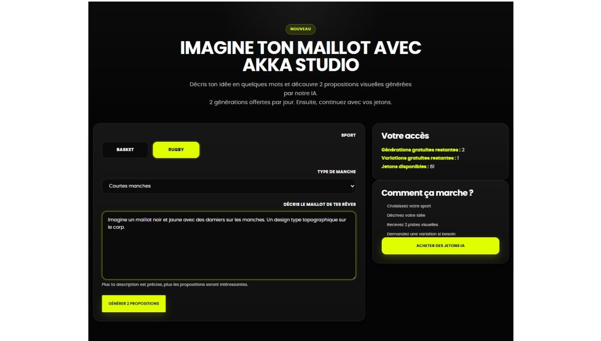 AKKA STUDIO : quand l’intelligence artificielle redéfinit la création de maillots sportifs